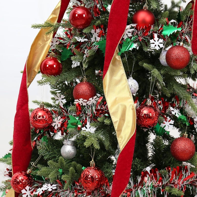 RoseCraft 30PCS Christmas Ball Ornaments, 2.36" Red Shatterproof Ornament Set for Christmas Tree Hanging Decorations, for Home Holiday Xmas Party Decor. - Image 3